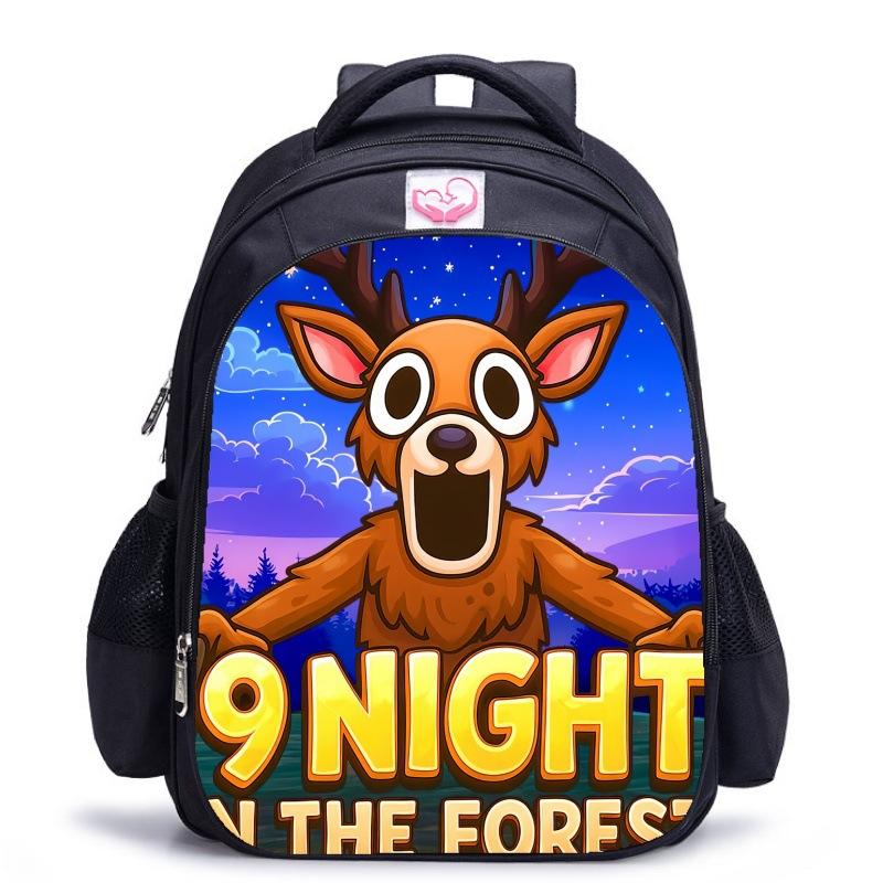 

99 ночей у лісі Рюкзак із мультяшним принтом 7344 Black schoolbag-large size