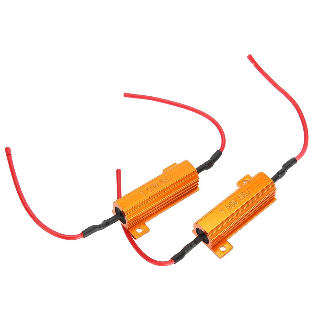 2 Stück 50W 8 Ohm Drahtwiderstand Decoder Fix LED-Glühbirnen Hyperblinken Blinker