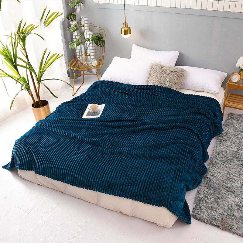 Flannel Blankets Soft Skin-friendly Solid Home Casual Nap Bedclothes Mechanical Wash Warm Fleece Blanket Bed Sofa Lightweight