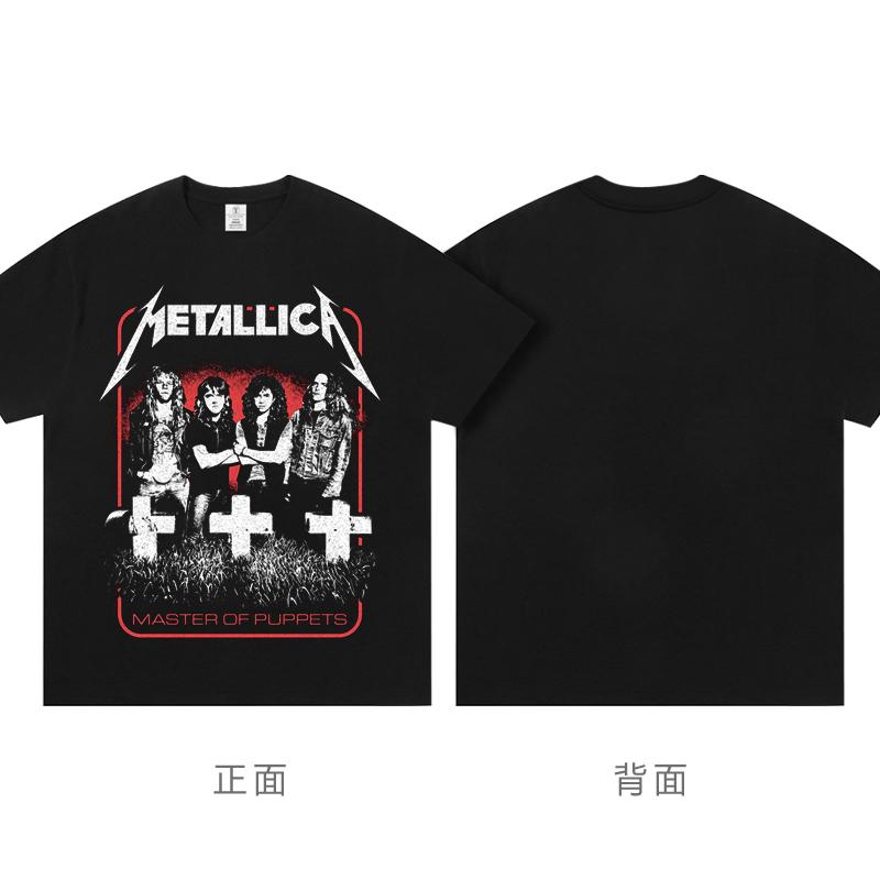 

Футболка с принтом Metallica Мужская Женская Хлопок Оверсайз Короткий рукав Уличная одежда Хип-Хоп Харадзюку Повседневная Свободная Женская Мужская Одежда 4XL