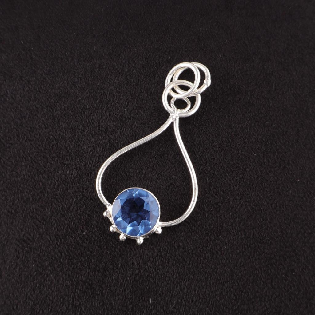 Round Tanzanite Gemstone 925 Sterling Silver Wife Gift Engagement Boho Pendant PP-40-17