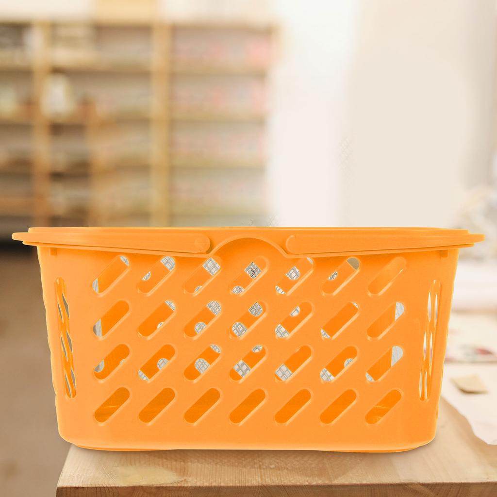 Cesto da Shopping in Plastica con Manici Doppi Ispessiti Cesto portaoggetti di Grande Capacità Organizzatore Portatile per la Spesa Fornitura per Supermercato