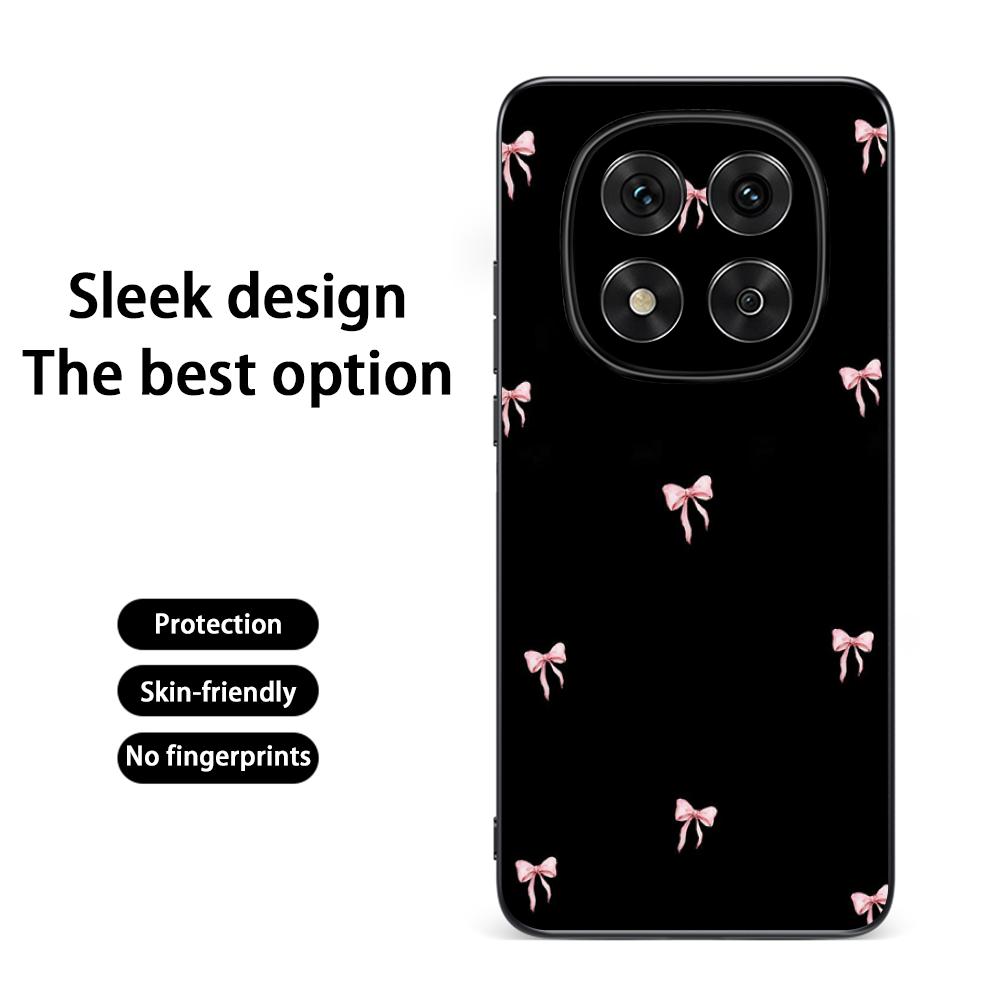 Bow Cute Pink Design Ins Girl Phone Case For Redmi Note 14 13 12 11 Pro Plus S 5G 14C A3 Soft Black Phone Cover