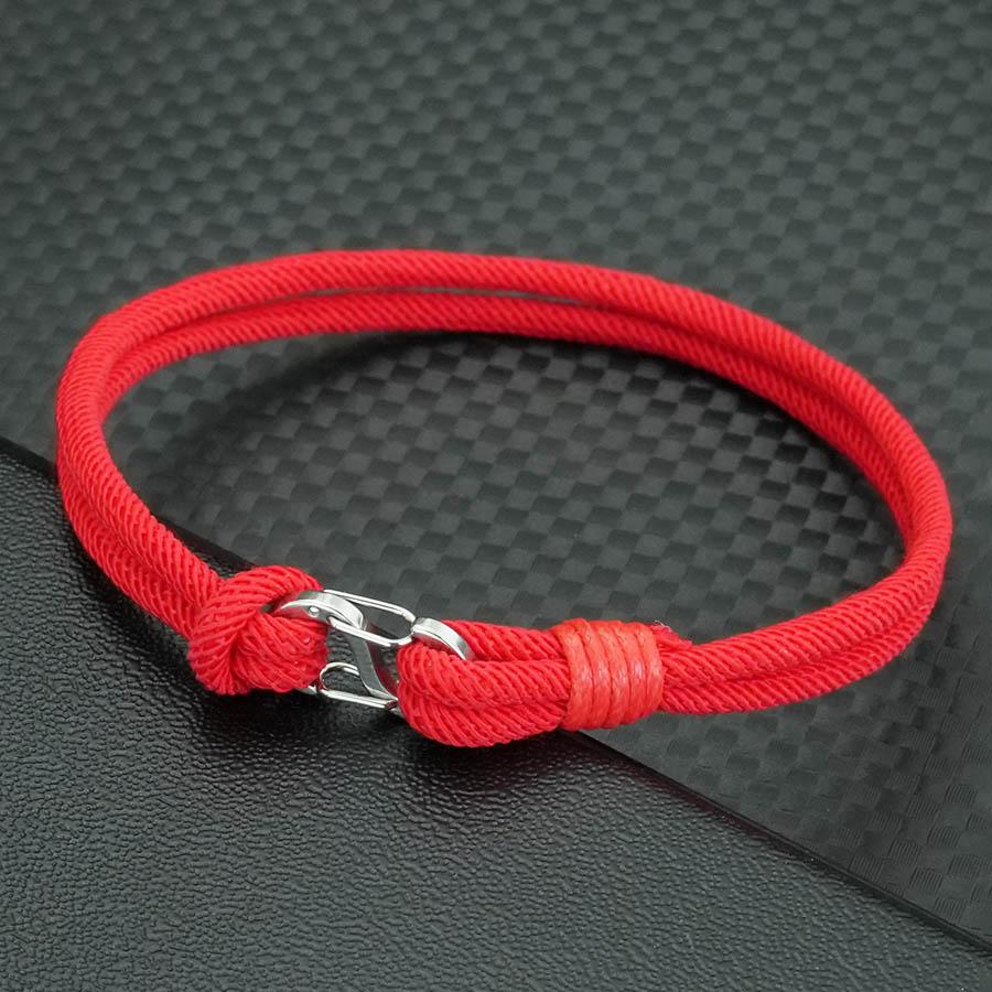 New 7 Colors Grade A 3mm Rope Bracelet Men Women Stainless Steel Connection Buckle Fabric Braslet Leisure Versatile Accessories