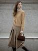Lenina Etienne Check Midi Skirt_Beige