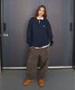 Oval Collar Sweatshirt Navy