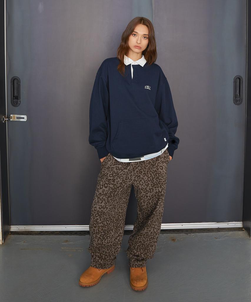 Oval Collar Sweatshirt Navy