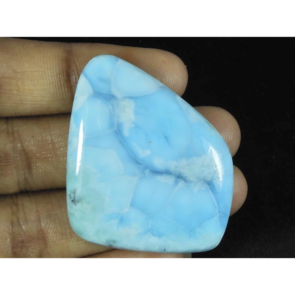 34X45X7MM Natural Blue Larimar Fancy Shape Cabochon Loose Gemstone 90Cts. LR-90