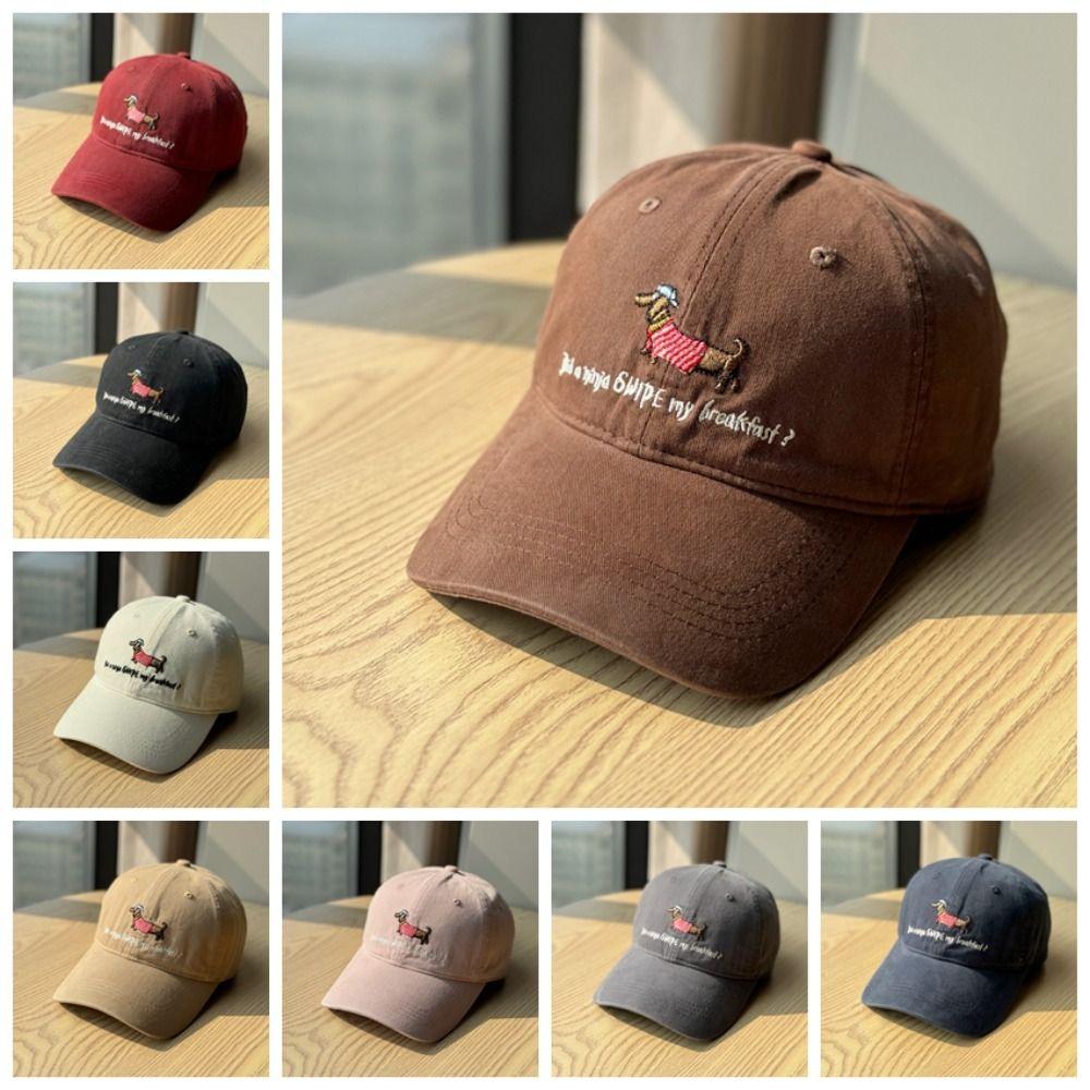 Korean Style Dachshund Baseball Cap Sunscreen Couple Sunshade Casquette Sports