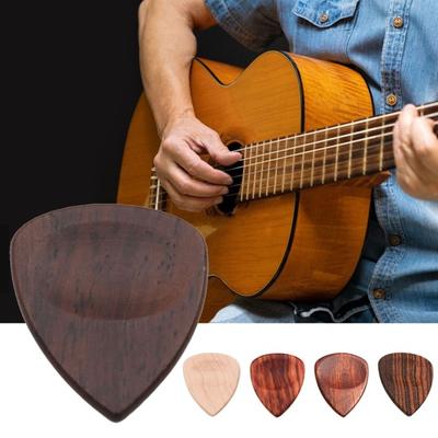 Wooden Guitar Pick Smooth Surface Burr-Free Compact Size Portable Handcrafted Guitar Pick Accessories