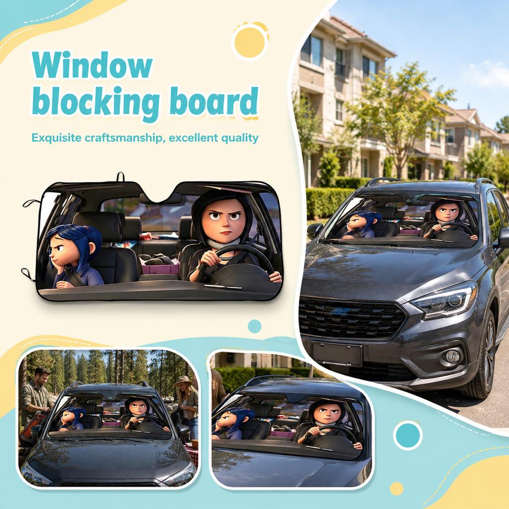 Foldable Car Windshield Sun Shade for and Heat, Portable Sun Visor for Parking
