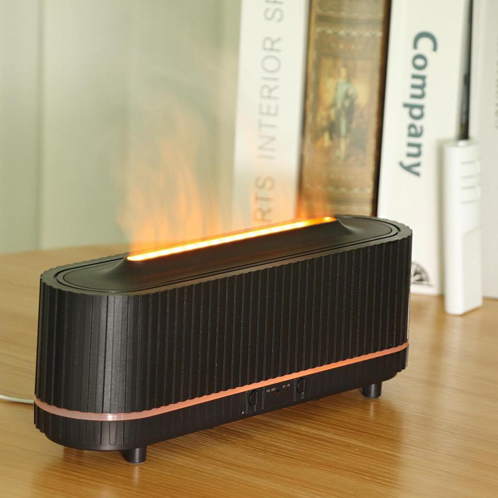 3D Flame Aromatherapy Humidifier for Home and Office - Low Noise, Ideal for Bedrooms and Desktops.