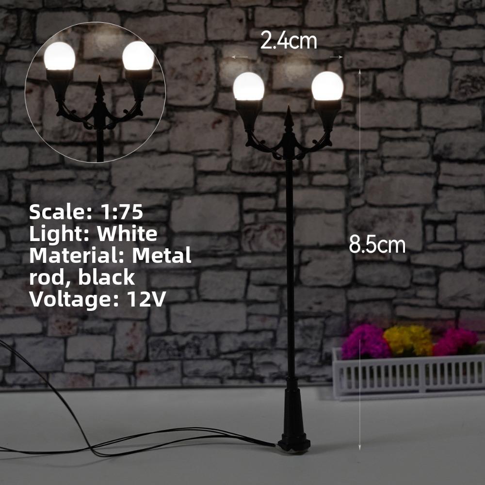 

DIY Miniature Street Lamp White/Warm Light Park Lamppost High Light Layout Material 1:75 White Light