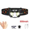 8 Modes LED Headlight Handfress Motion Sensor Powerful Headlamp Head Lamp COB Flashlight Torch Camping Fishing LED Head Light