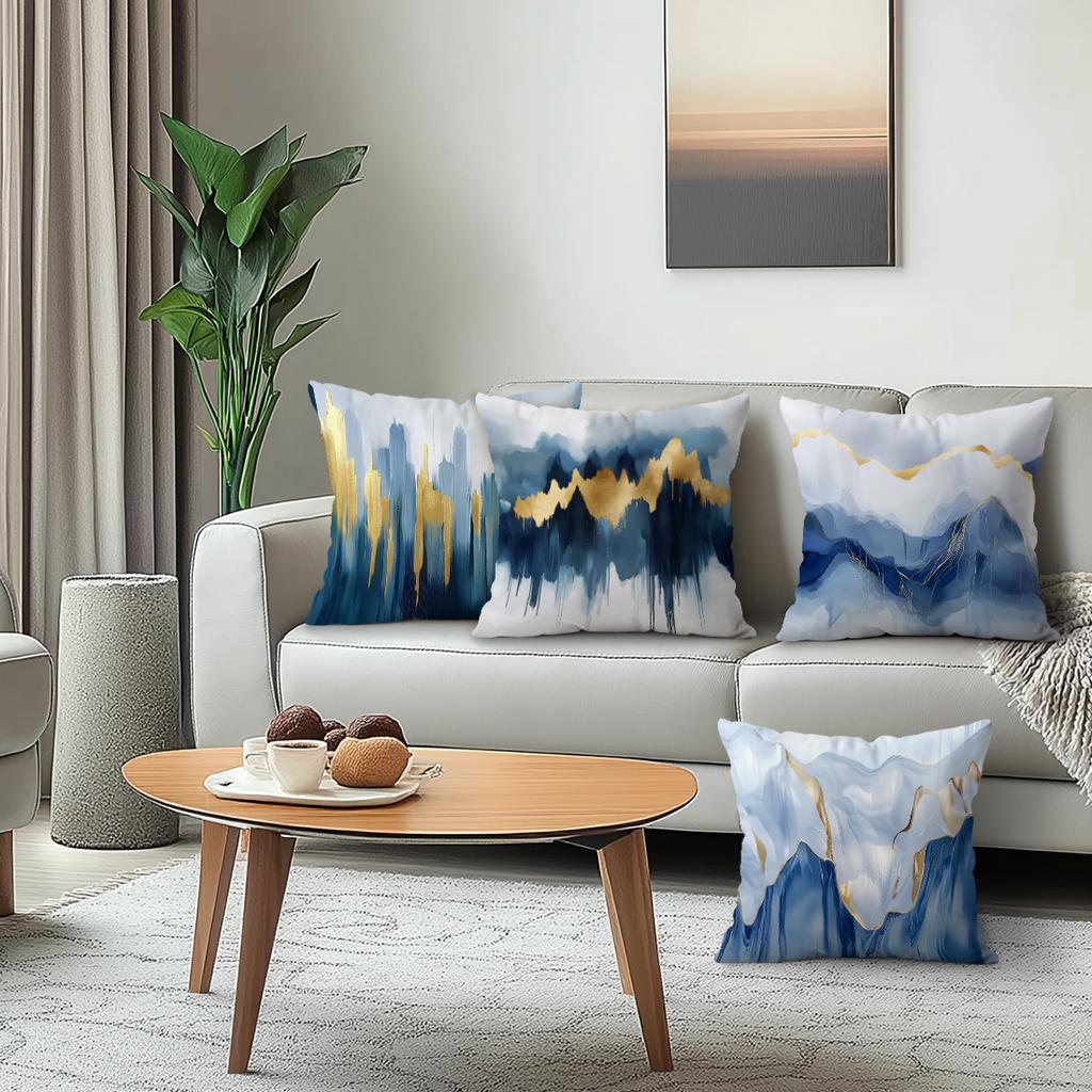 Abstract Art Lines Cushion Pillowcase Printed Polyester 45X45Cm Throw Pillowcover Decorative Sofa Cushion Pillowslip Home Decor