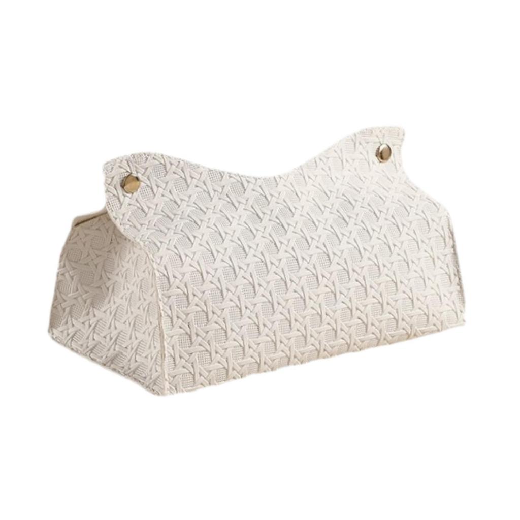 Faux Leather Tissue Box Cover, Elegant Rectangular Napkin Holder for Nightstand, Dresser, Home