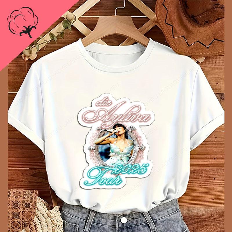 GerUnisexy Singer Grunge Style Die Ayliva Tour 2025 Graphic TShirt Summer Cotton Fans Gift Y2k Clothes Women Tee Unisex T Shirts