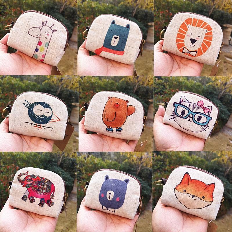 

Симпатичный Мультфильм Изменение Ключ Монета Сумка Кошелек Новый Хлопок Лен Животное Печатные Маленькие Карты Деньги Наушники Кошелек Ключ Сумка Для Хранения Кошелек Кошелек