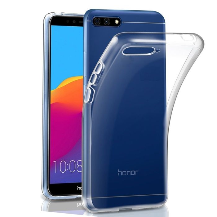 Coque et tour de cou pour Huawei Y6 2018 - TPU Souple Transparent Cordon Noir réglable Phonillico®