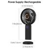Portable Handheld Fan USB Rechargeable Mini Fan Digital Display 5-Speed Adjustment Suitable For Travel Outdoor Office Home