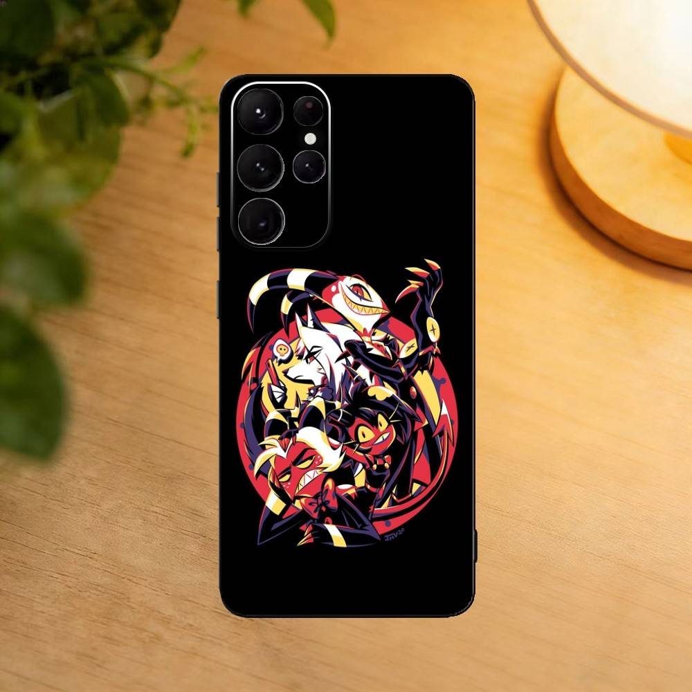 Dark Cartoon H-Helluva B-Boss Phone Case For Samsung S25,24,23,22,30,21,10,9,Ultra,Plus,Lite Soft Black Case Samsung S25