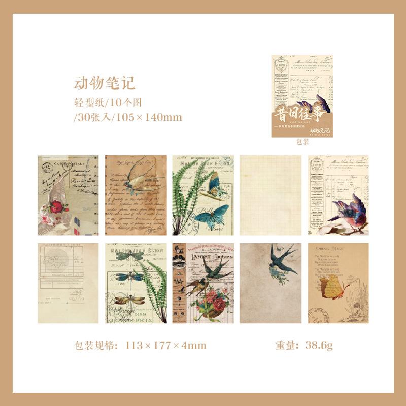 

Large-Size Retro Material Paper Set, 10 Sheets, Old-Newspaper Style, for Scrapbooking, Journal Decoration, Gift Wrapping