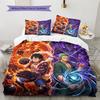 One Piece Luffy Pattern Bedding Quilt Set Quilt Cover Pillowcase Home Decoration Birthday Gift (1 * Duvet Cover + 2 * Pillowcase, Without Core)