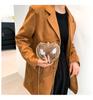 Stylish Transparent Heart Shaped Mini Crossbody Bag With Chain Lock For Women