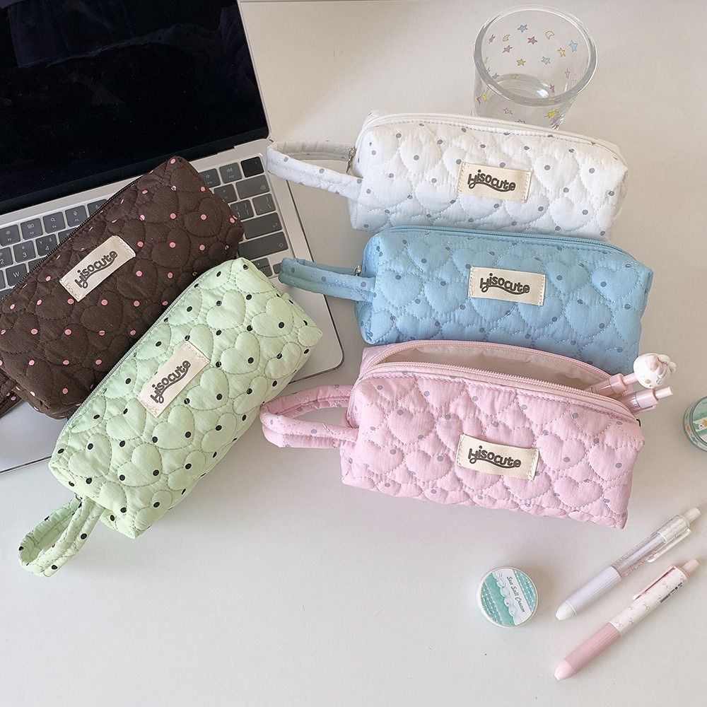 Large Capacity Pen Bag Polka Dot Design Pencil Pouch INS Style Pencil Case  Students