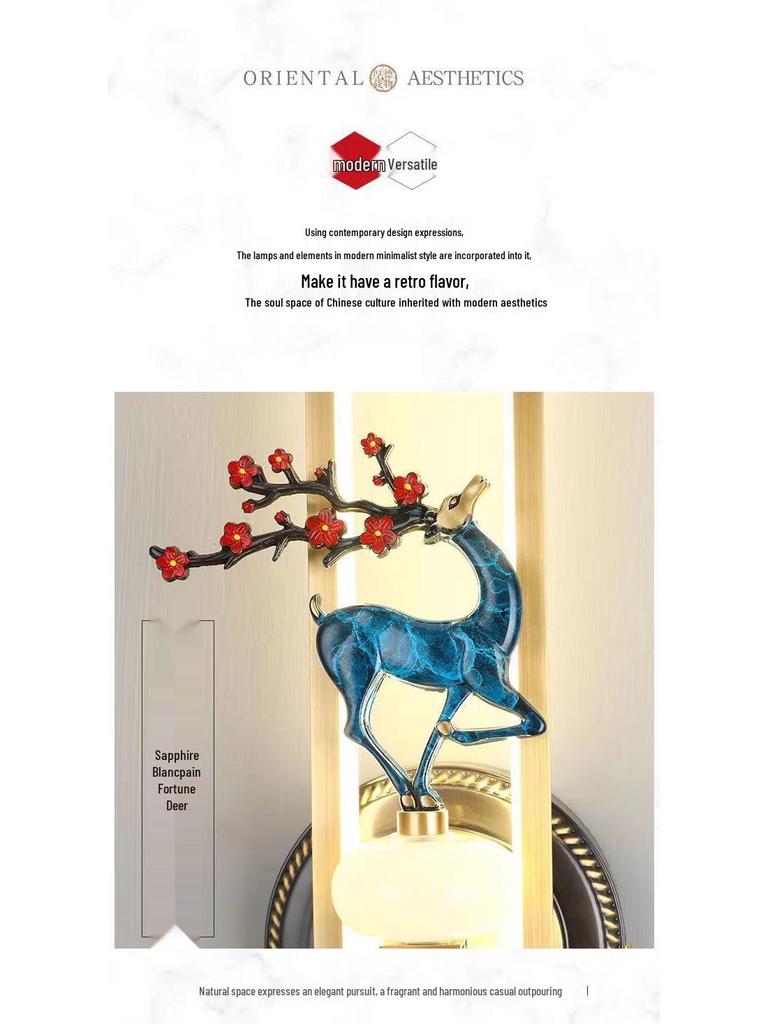 Chinese Cloisonné Enamel Brass Wall Lamp - Minimalist Bedside, Stair, Corridor & Living Room Light