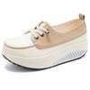 Women Platform Loafers Students Casual Leather Elevator Shoes Thick Sole Height Increase Sneakers