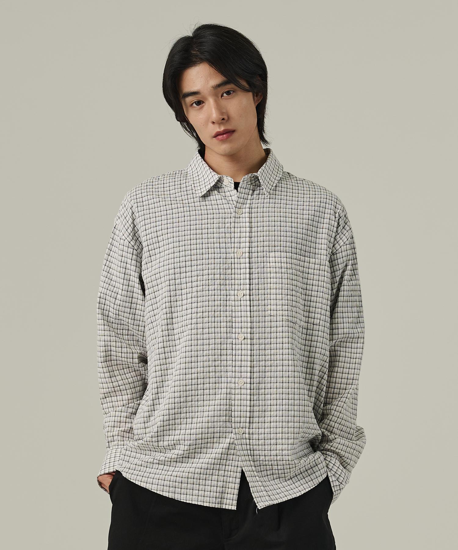 Analog Mood Plaid Cotton Check Shirt (Beige) Free