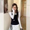 New Spring and Autumn Two-piece Solid Color Long-sleeved T-shirt Layered Vest Slim Fit Top for Women