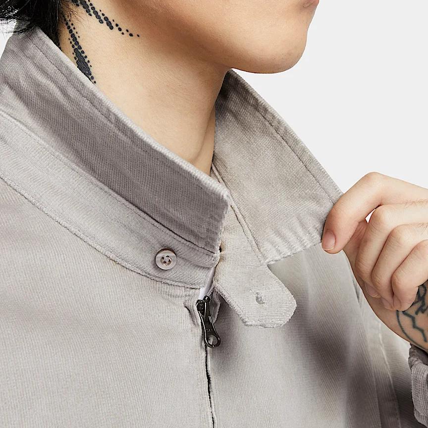 Nike As M Harrington Jacket Cord Op Basketball Series Comfortable Soft Stylish Collar Jacket Men Jacket Light-Gray HV4774009