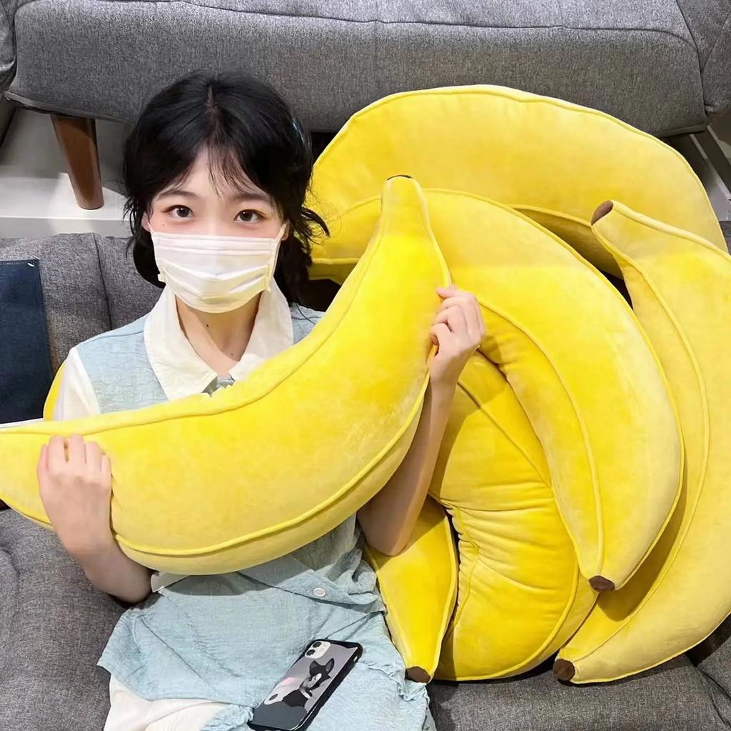50/80cm Soft Cartoon Yellow Banana Plush Toys Stuffed Fruit Cushion Pillow Creative Girls Valentine's Gift Plush Toy Doll