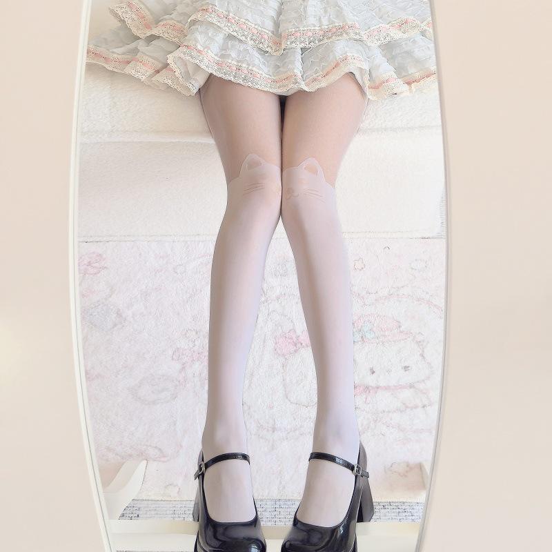 Japanese Style Over-the-Knee Cartoon Cat Tail Stockings