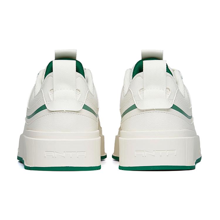 New Anta Anti Slip And Wear Resistant Lightweight Low Top Skateboard Shoes White Green 912228033-7