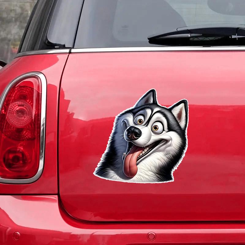 Car Sticker Funny Husky Pet Dog Waterproof Vinyl Decal on Bumper Rear Window Laptop Self-adhesive Decal For Car Accessories TM#11