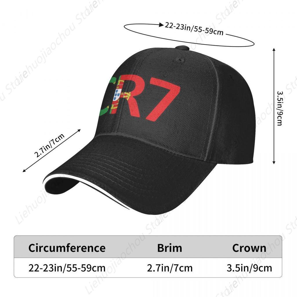 CR7 Football Soccer Baseball Caps Hip Hop Ronaldos Sandwich Cap Unisex Adjustable Dad Hat Travel Gift