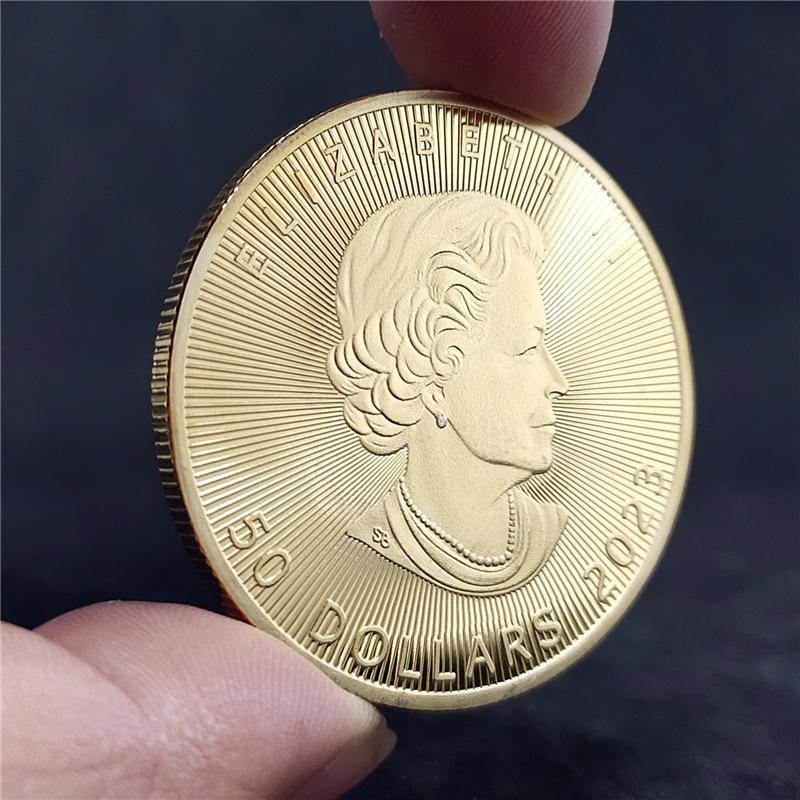 Moneta d'Oro Foglia d'Acero Canadese, 2015, 2020, 2021, 2023, Moneta Commemorativa Foglia d'Acero, Moneta della Regina del Commonwealth, Moneta Commemorativa per il Commercio Estero