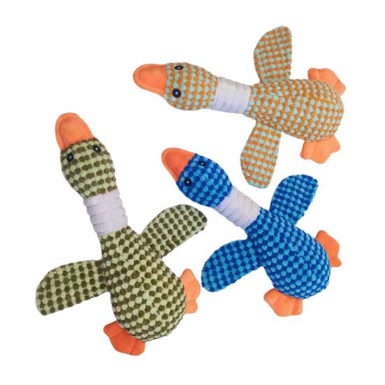 Dog Teething Toy Wild Goose Chew Toy Mental Stimulation Dog Toy with Built-In Squeaker Tough Fabric Puppy Teething Relief Toy