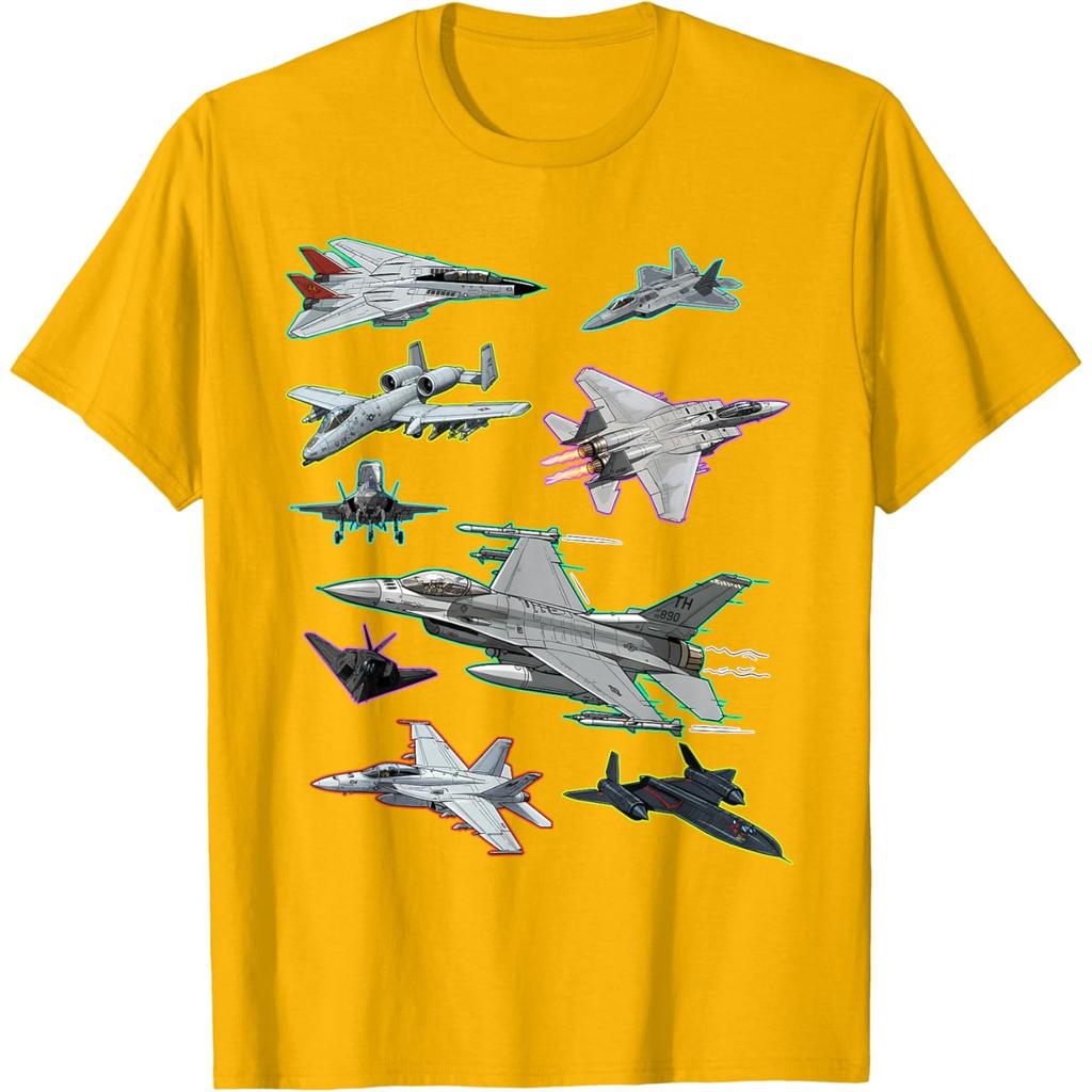 Multiple Fighter Jets Graphic Tee Men S Casual Crewneck Short Sleeve Tshirt