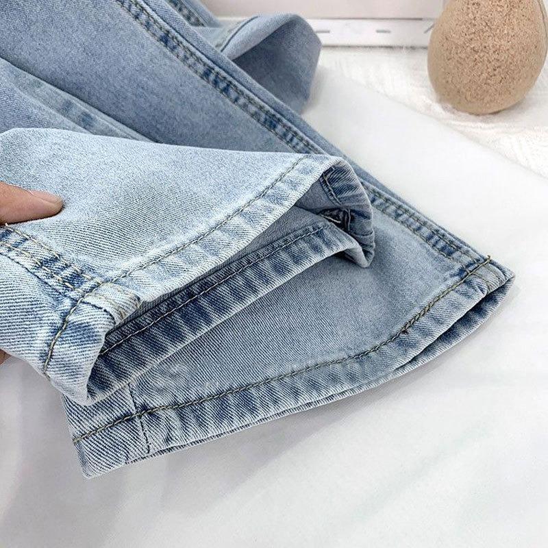 Pear-shaped Wide-leg Jeans Women's Spring New Women's Clothing Small Straight Loose and High Floor-mopping Pants