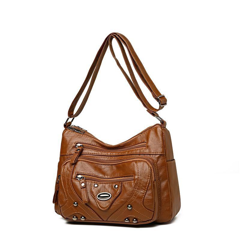 Mehrschichtige Damen Vielseitige Modische Große Kapazität Mittelalterliche Ein-Schulter Crossbody-Tasche