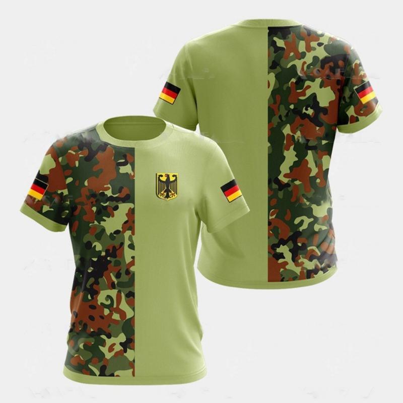 GERMANY Men's T Shirts German National Emblem Printed Summer O-neck Pullover Casual Short Sleeve Tees Oversized T-Shirt For Men