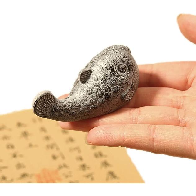 canjoyn Cast Iron Paperweight Garden Home Office Desk Decor Collection Animal Figurine (Fish)