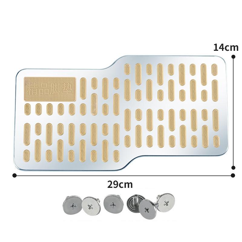 29x14cm Stainless Steel Car Pedal Wear-resistant Non-slip Thickened Pedal Board Main Cab Metal Repair Protective Foot Mat