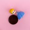 8pcs Cute Q Version  Princess GK Model Kids Charm Toy Gifts The Little Mermaid Long Hair Princess Collectible Cartoon Doll
