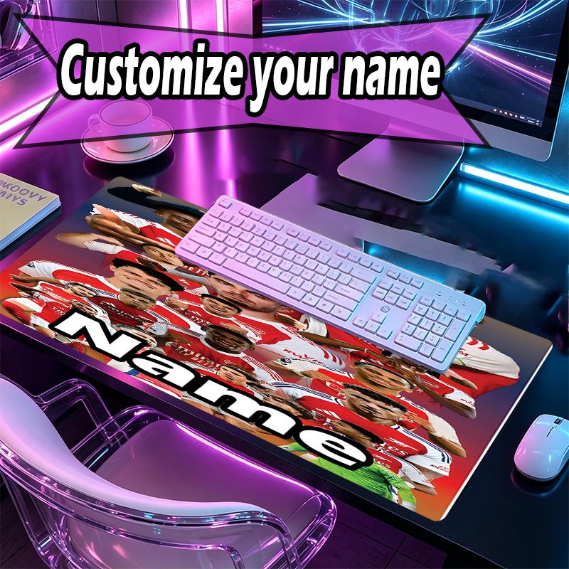 Custom Name Personalized football team Pattern Mousepad, Laptop PC Desk Mat, Decorative Desk Mat for Home Keyboard Pad Gift