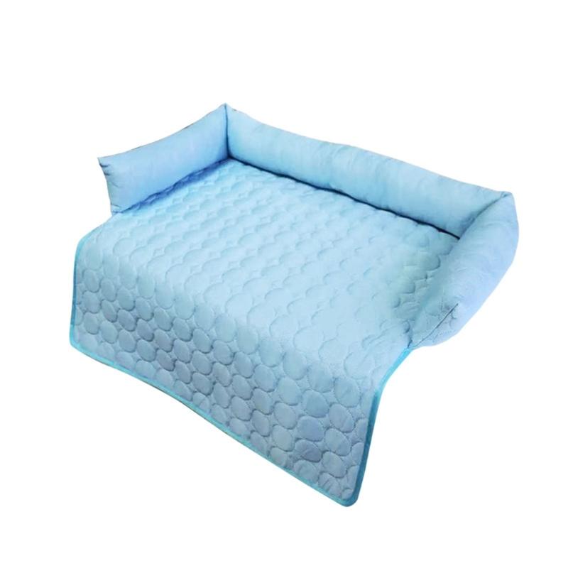 Soft Pet Bed Pad with Cooling Fabric, Washable Care, and Pillow Support for Indoor Use with Couch, Sofa, or Floor Placement